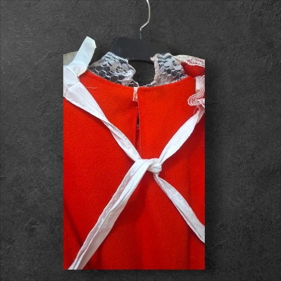 Vintage 1960s 1970s 3 pieces Red Mrs. Clause Christmas Hostess Maxi Dress M/L - Picture 10 of 11